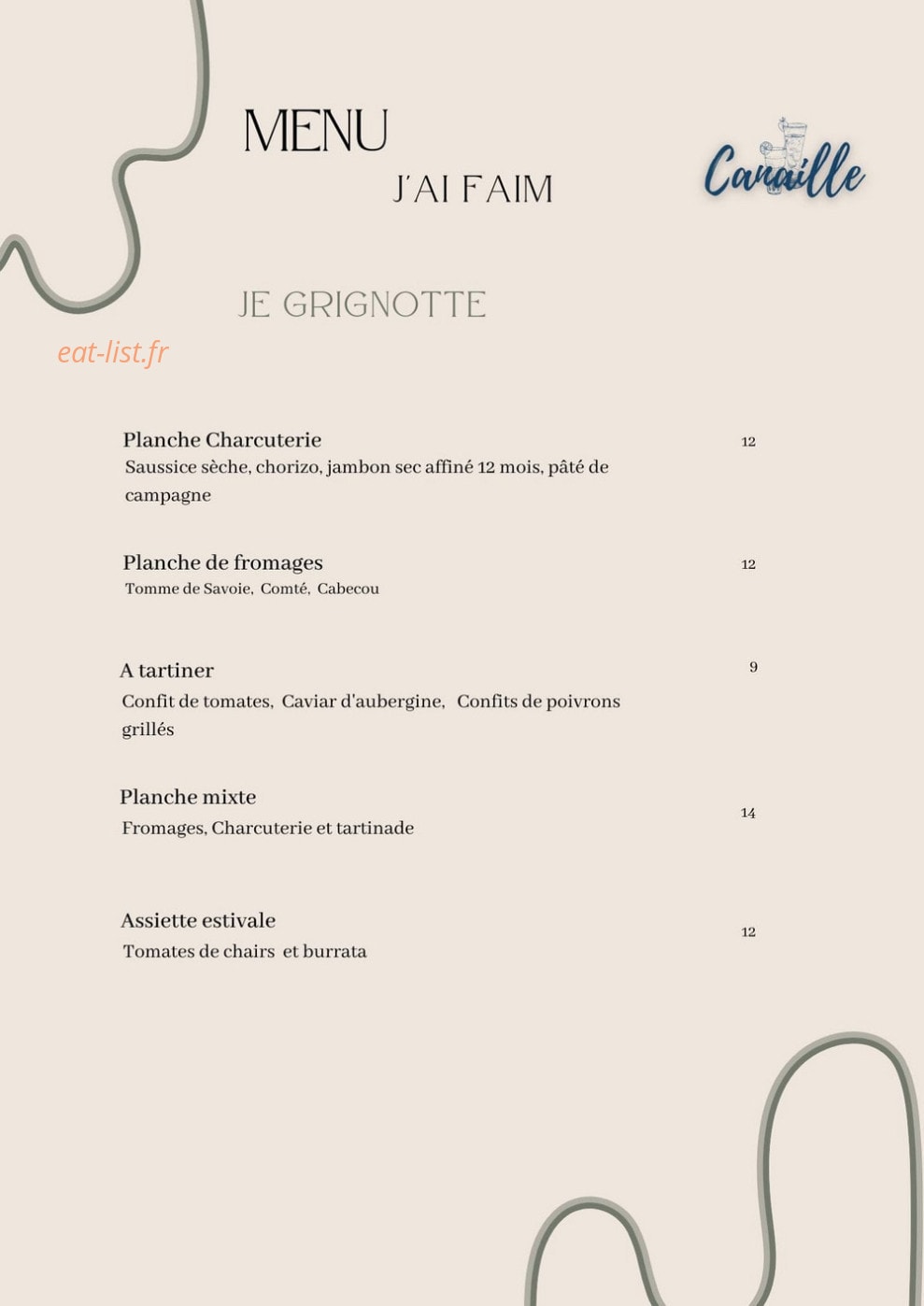 Resto'Canaille — carte page 5