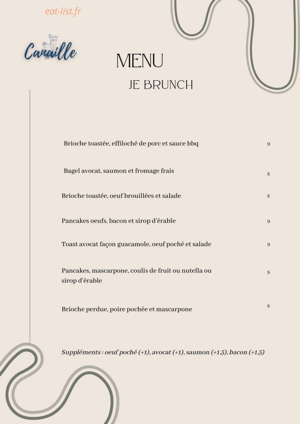 Resto'Canaille — carte page 1