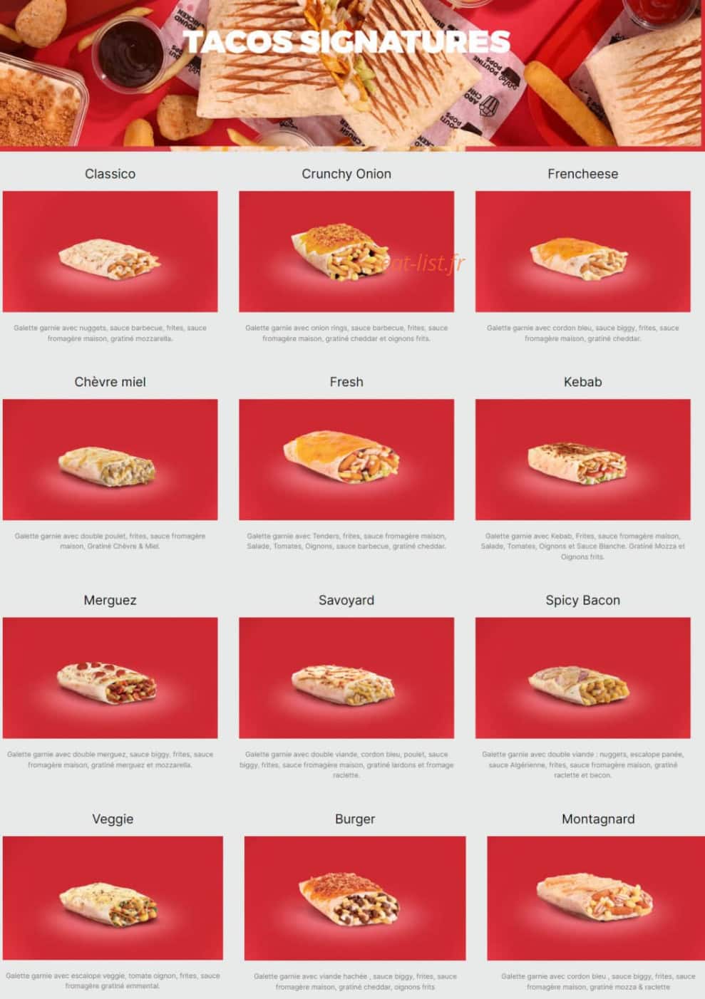 Tacos Avenue — carte page 2