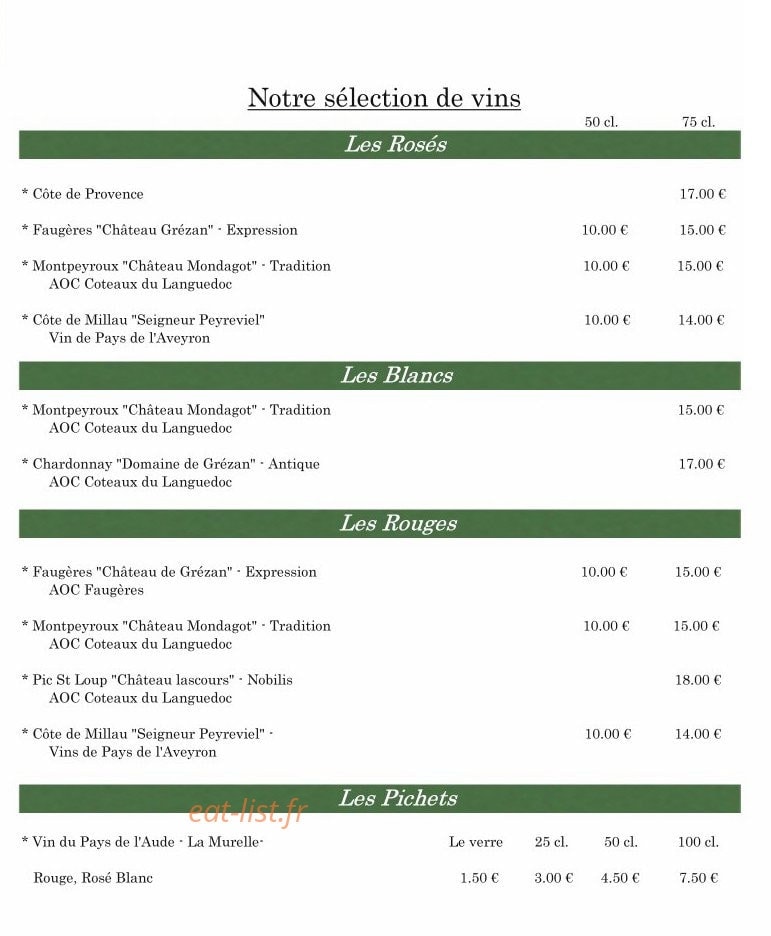 Le Soleil du Parc — carte page 9