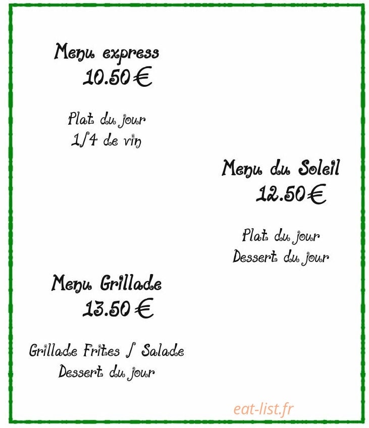 Le Soleil du Parc — carte page 4