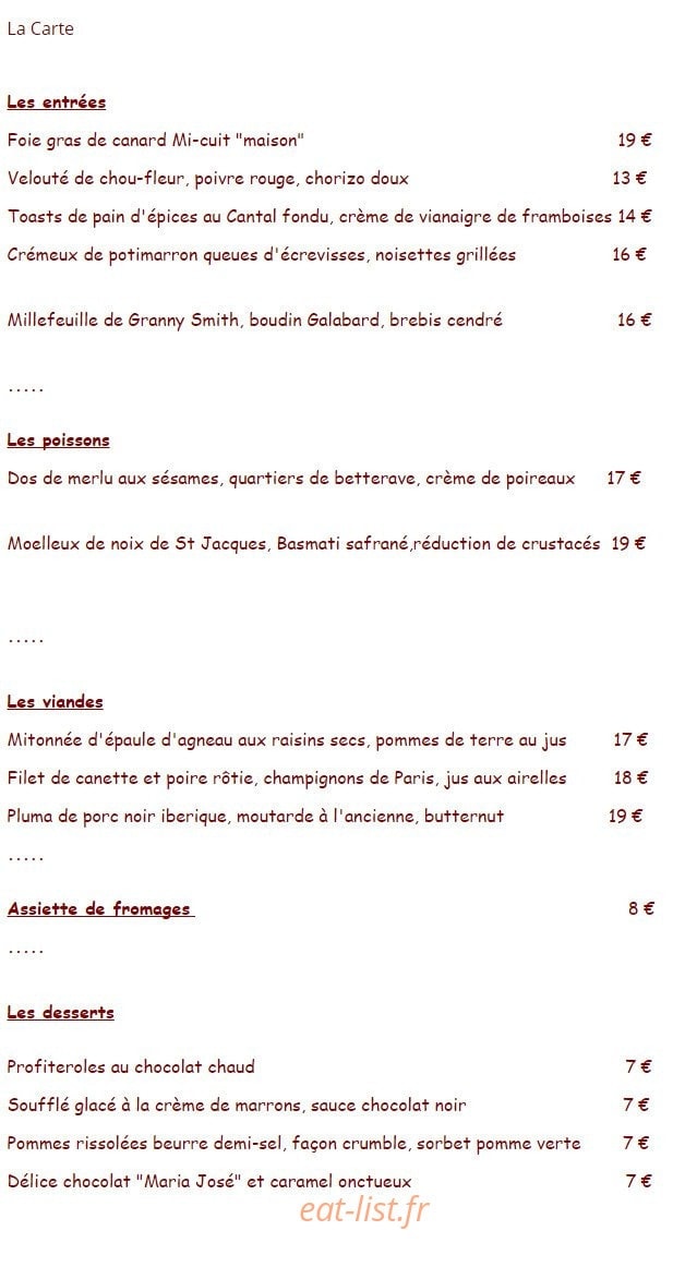 Auberge du Fort — carte page 1