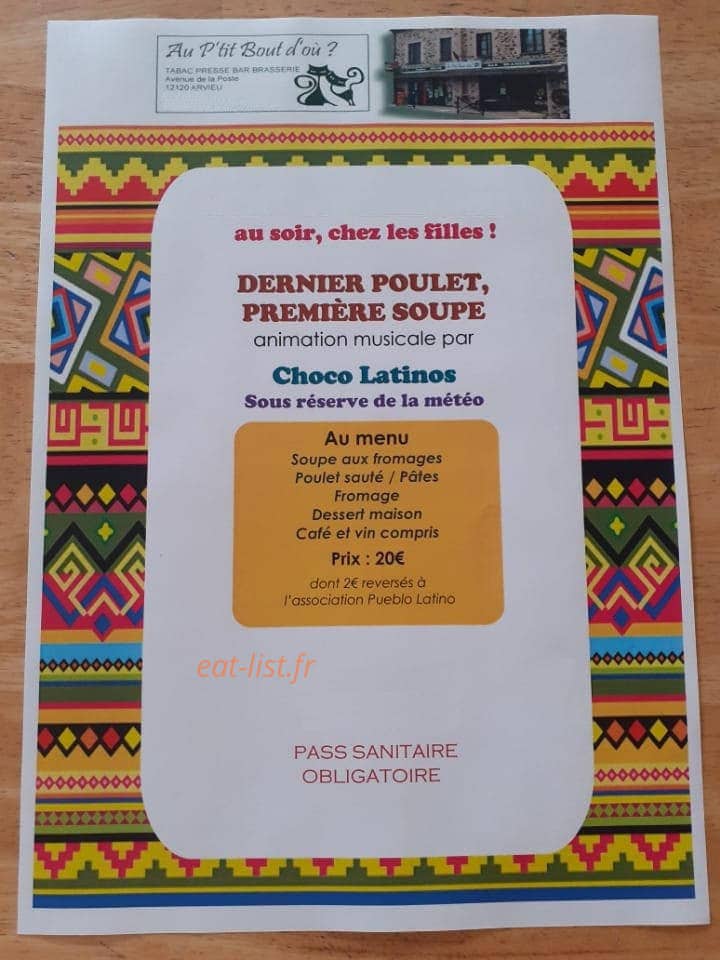 Au p'tit bout d'où — carte page 1