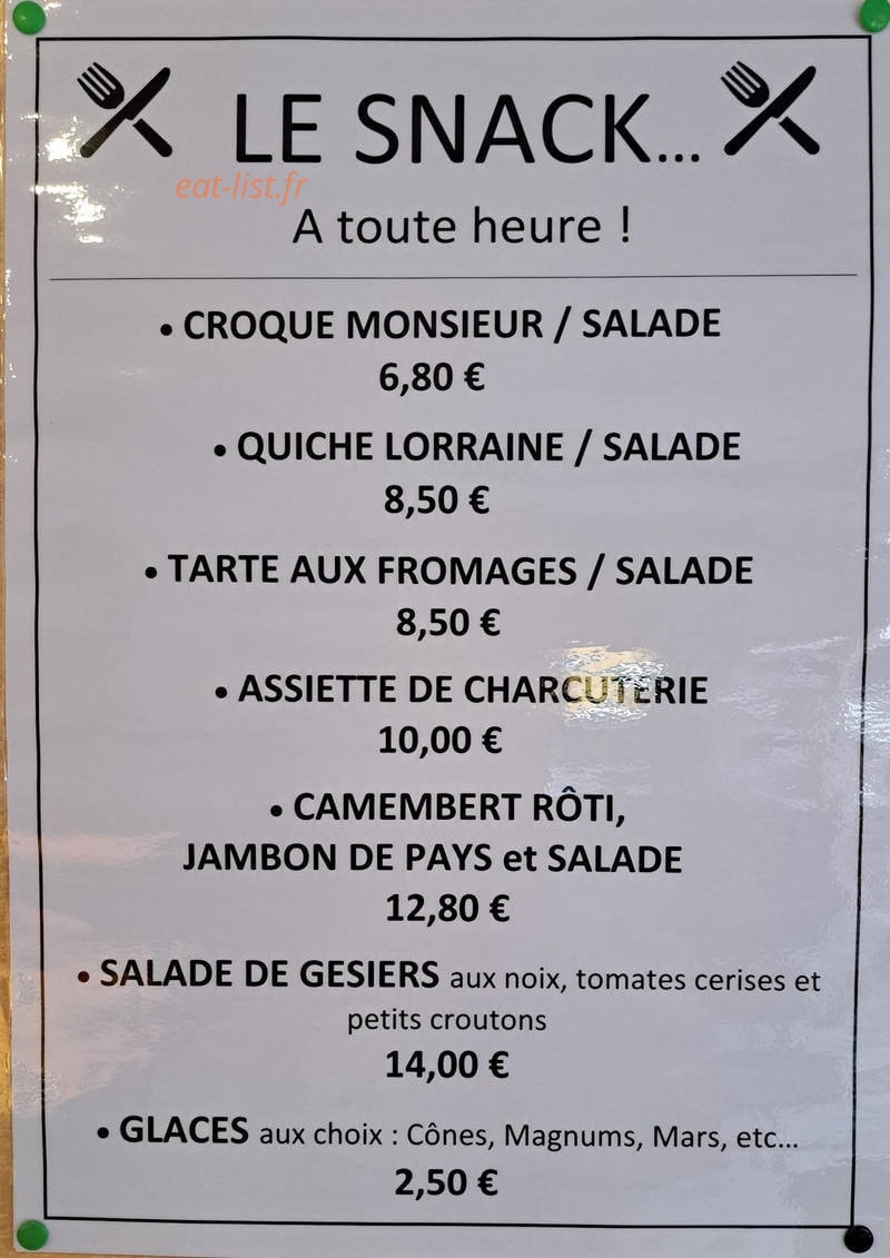 Chez Capoulade Café — carte page 1