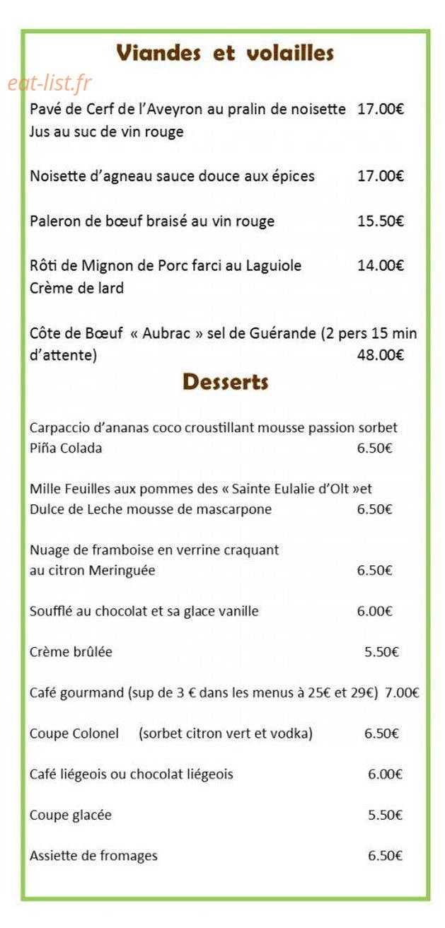 Le Lion d'Or — carte page 3
