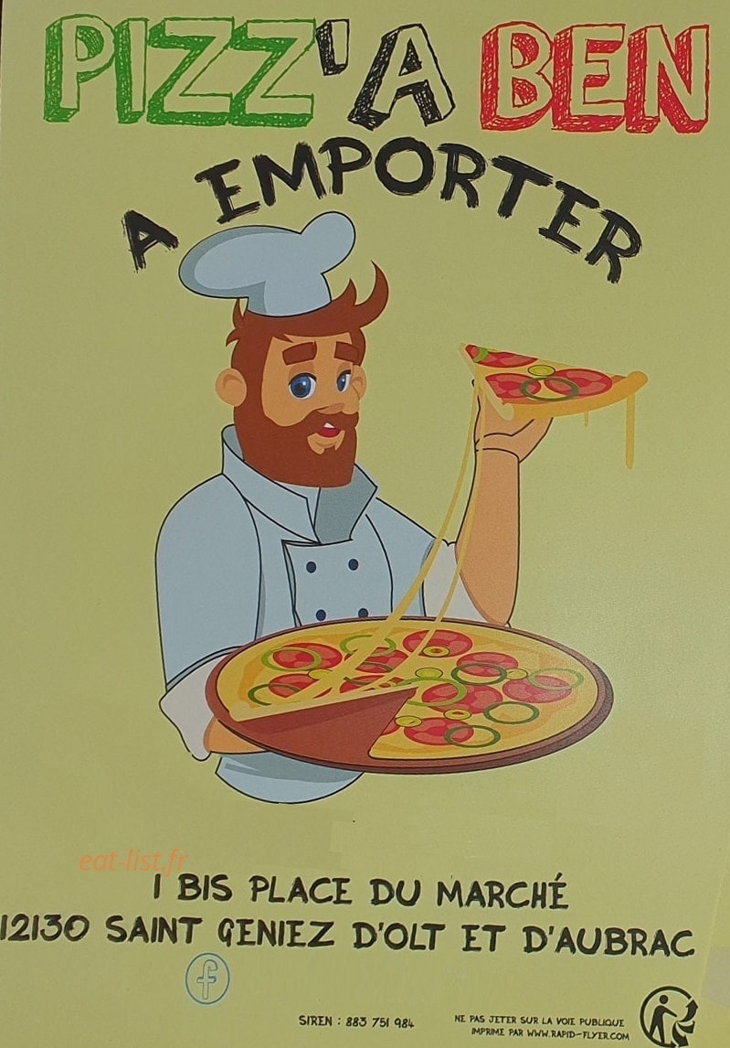 Pizz'a Ben — carte page 1