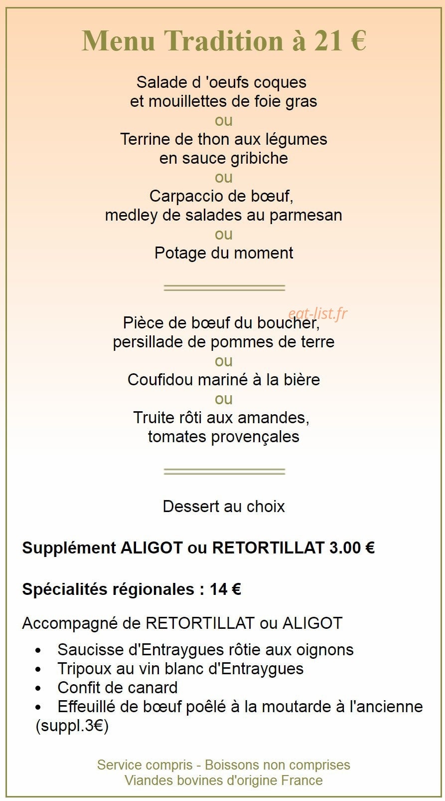 Hôtel des 2 vallées — carte page 1