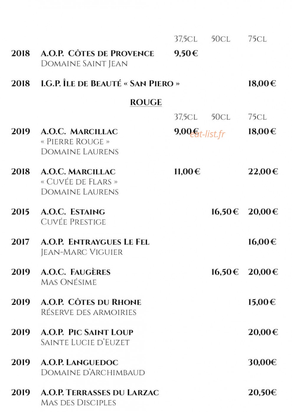 La Bastide d'Olt Chez Bubu — carte page 3