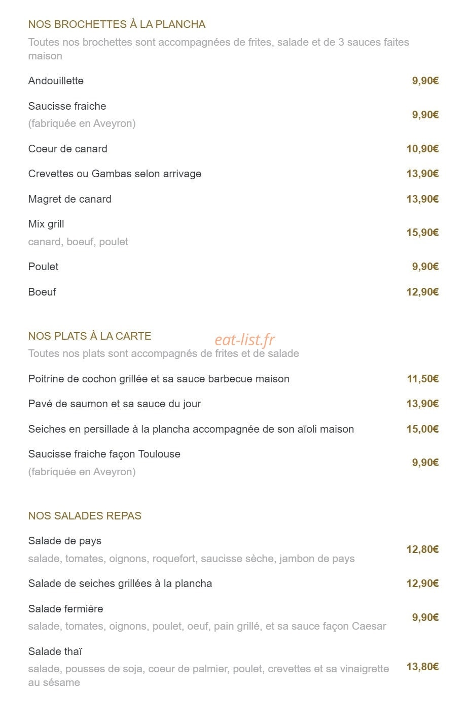 Le Petit Lézard — carte page 2