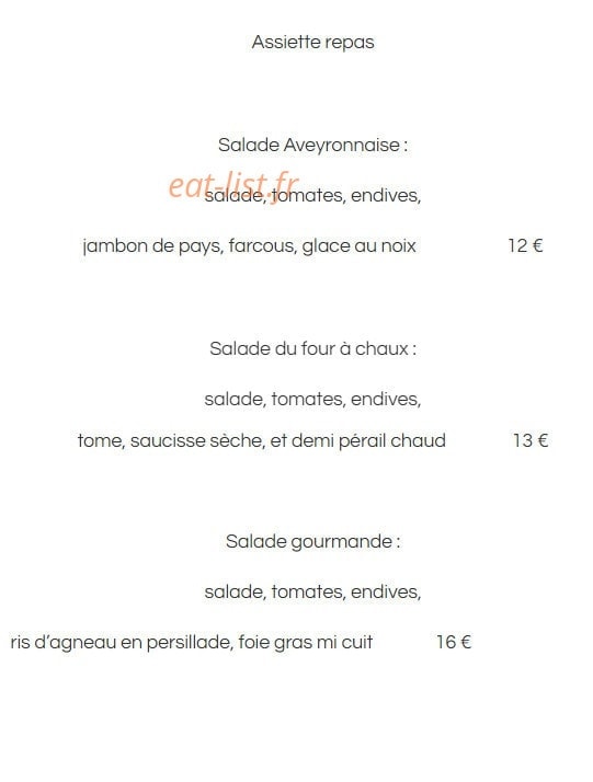 L'Atelier du Goût — carte page 2