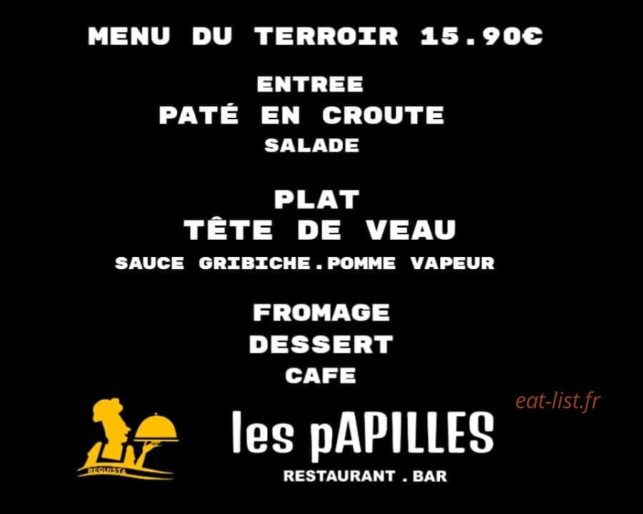 Les Papilles — carte page 1