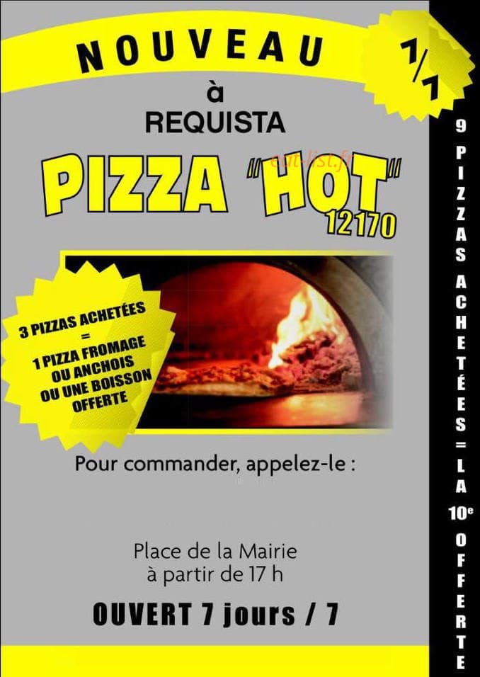 Pizza Hot — carte page 1