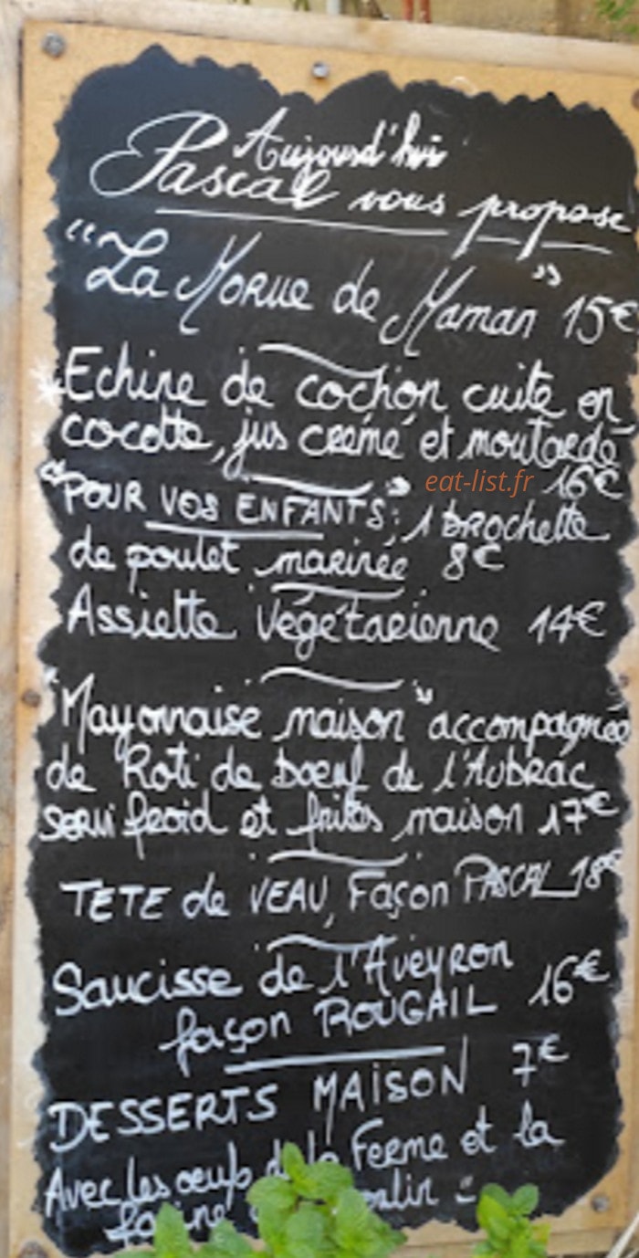 Chez Mon Pere — carte page 1