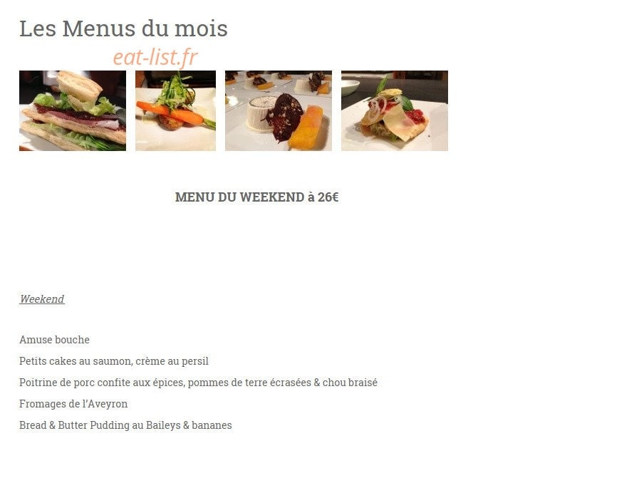 Le Petit Couvert — carte page 1