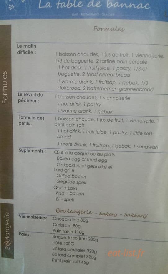 La Table de Bannac — carte page 1