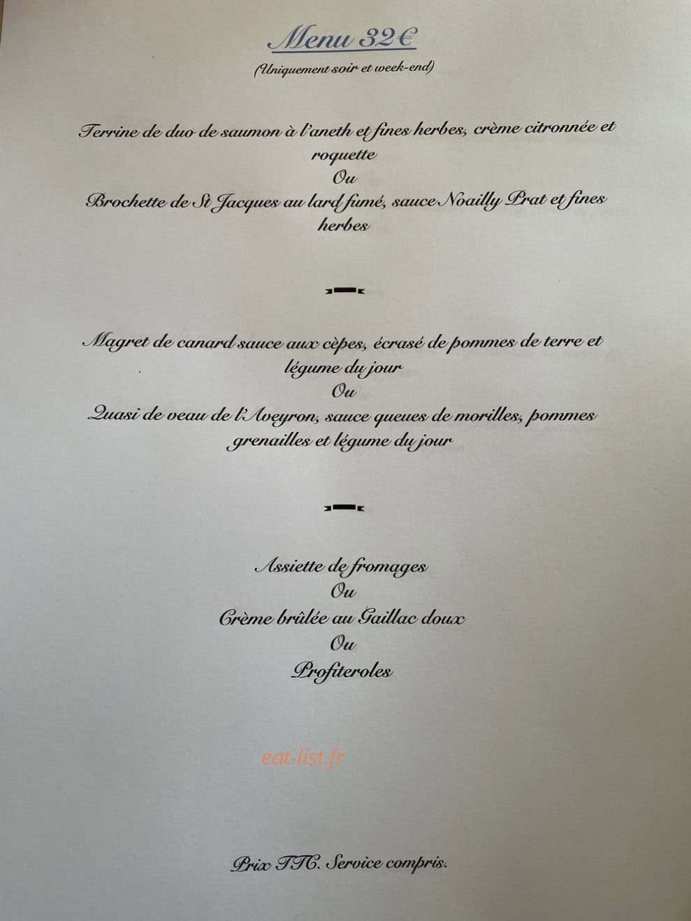 L'Auberge de Monteils — carte page 4