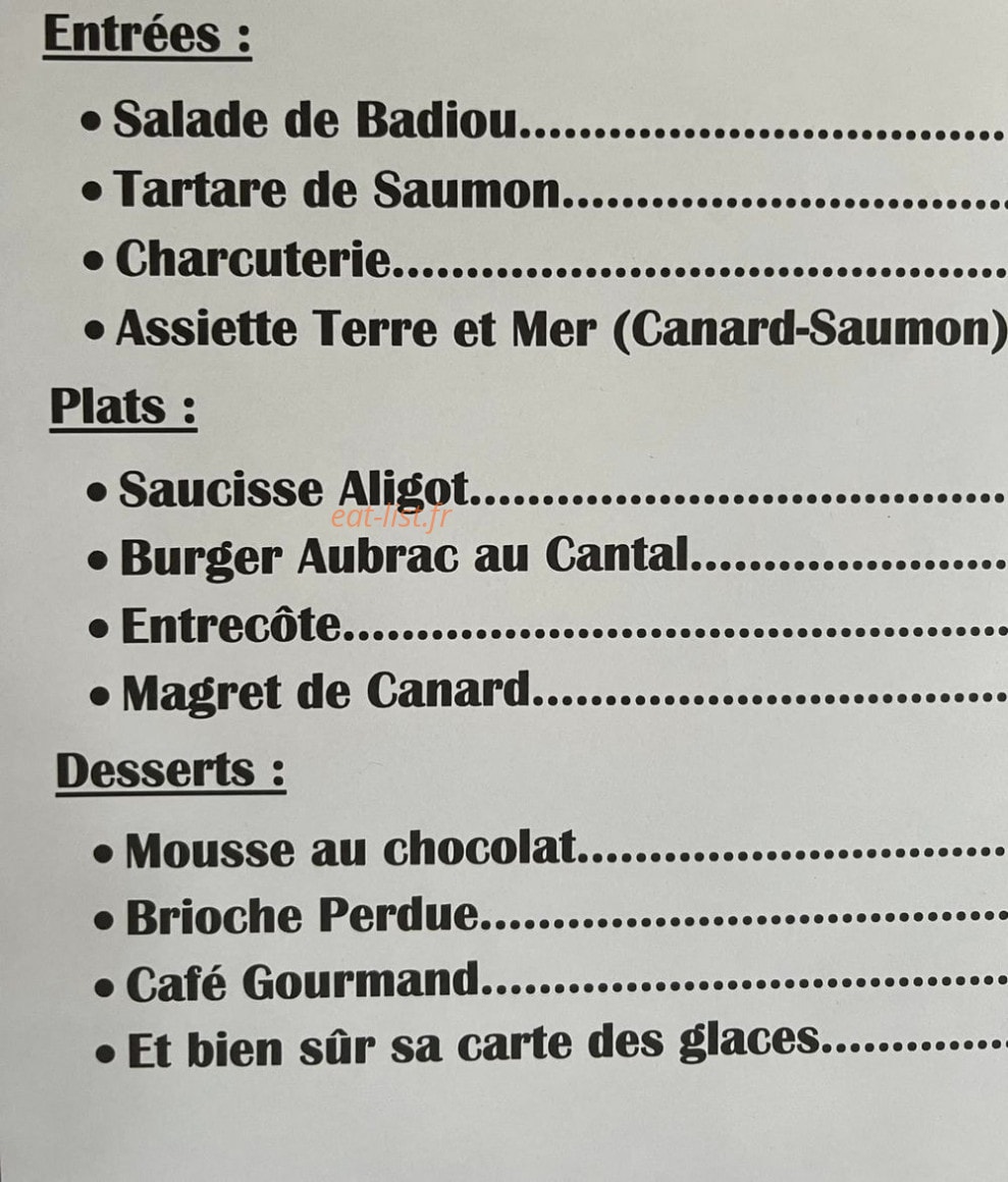 La Chaumière — carte page 1