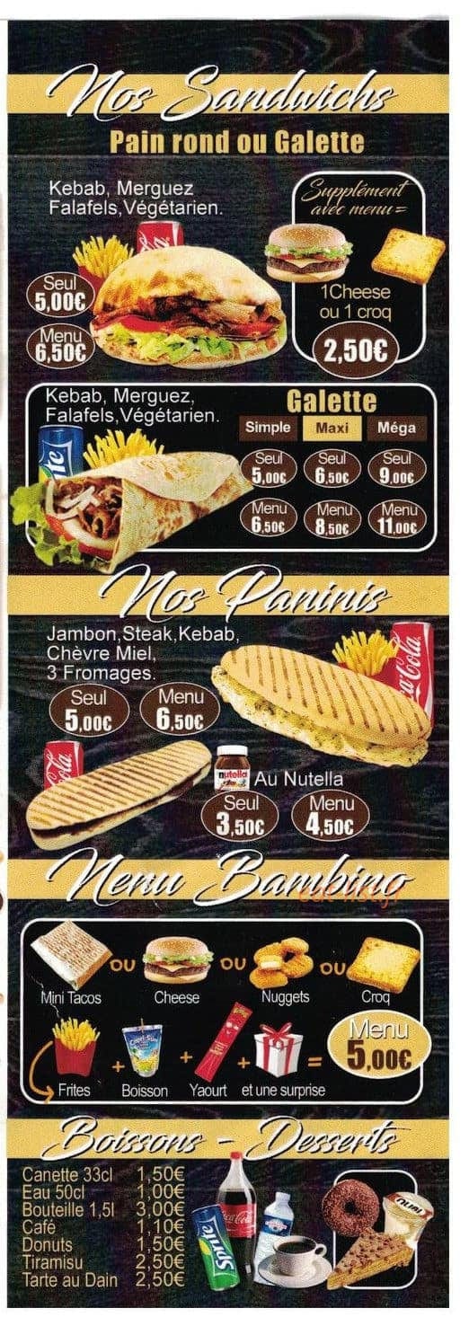 Carte et menu de Amaya's Burger & Tacos à Villefranche de Rouergue — Les sandwiches, paninis, menu enfant...