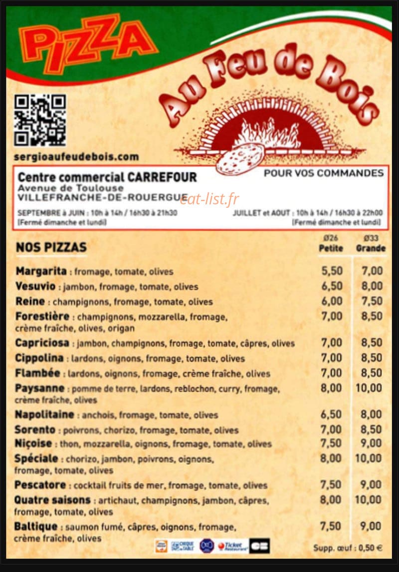 Au Feu de Bois — carte page 1