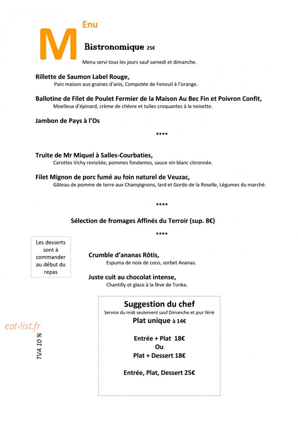Le Relais de Farrou — carte page 4