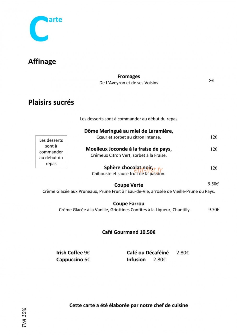 Le Relais de Farrou — carte page 3