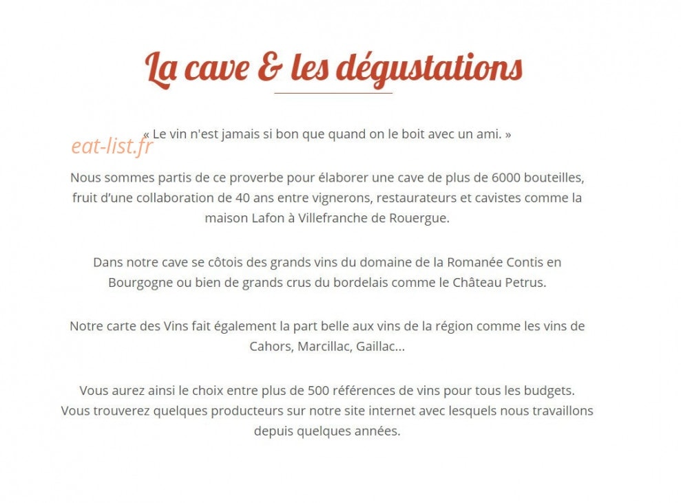 Le Relais de Farrou — carte page 6