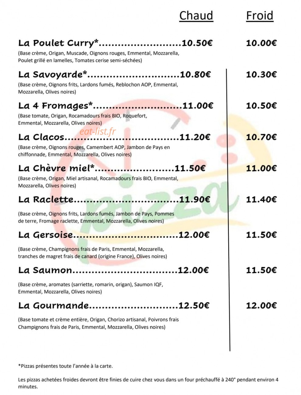 Point Pizz' — carte page 2
