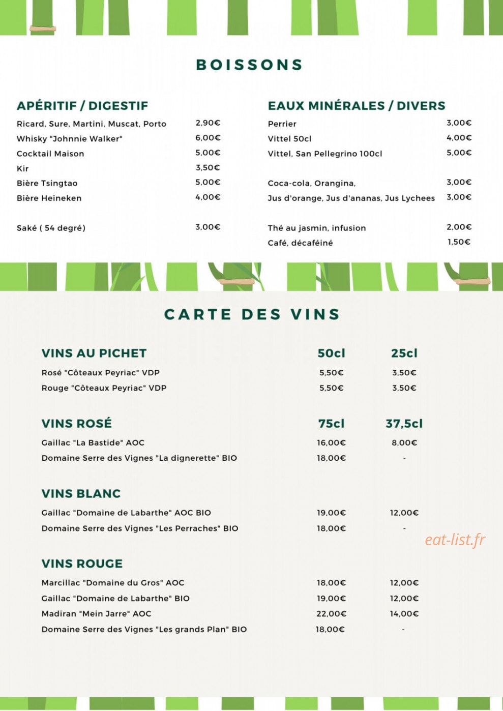 Restaurant Royal Saïgon — carte page 3
