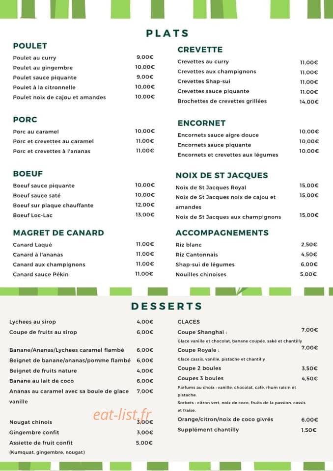 Restaurant Royal Saïgon — carte page 2