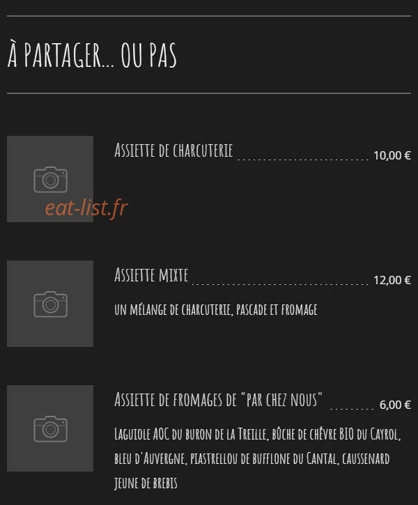 L'auberge du taureau — carte page 3