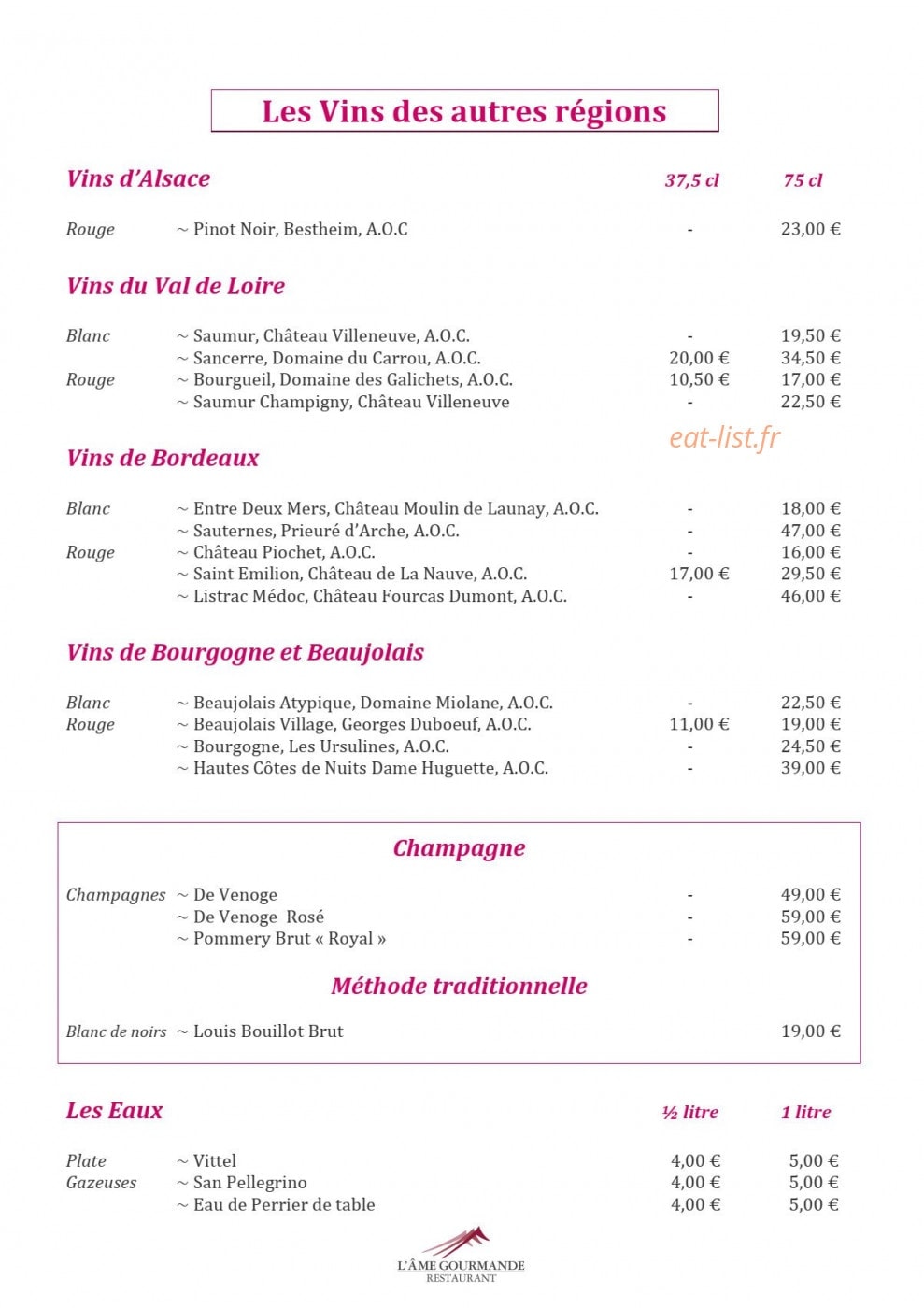 Le Relais de Laguiole — carte page 5