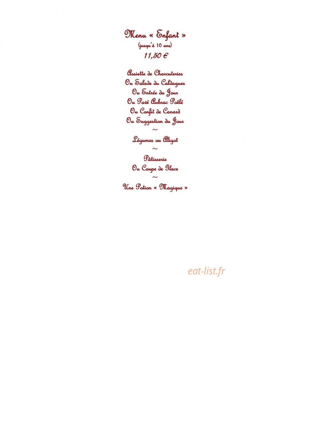 Le Relais de Laguiole — carte page 3