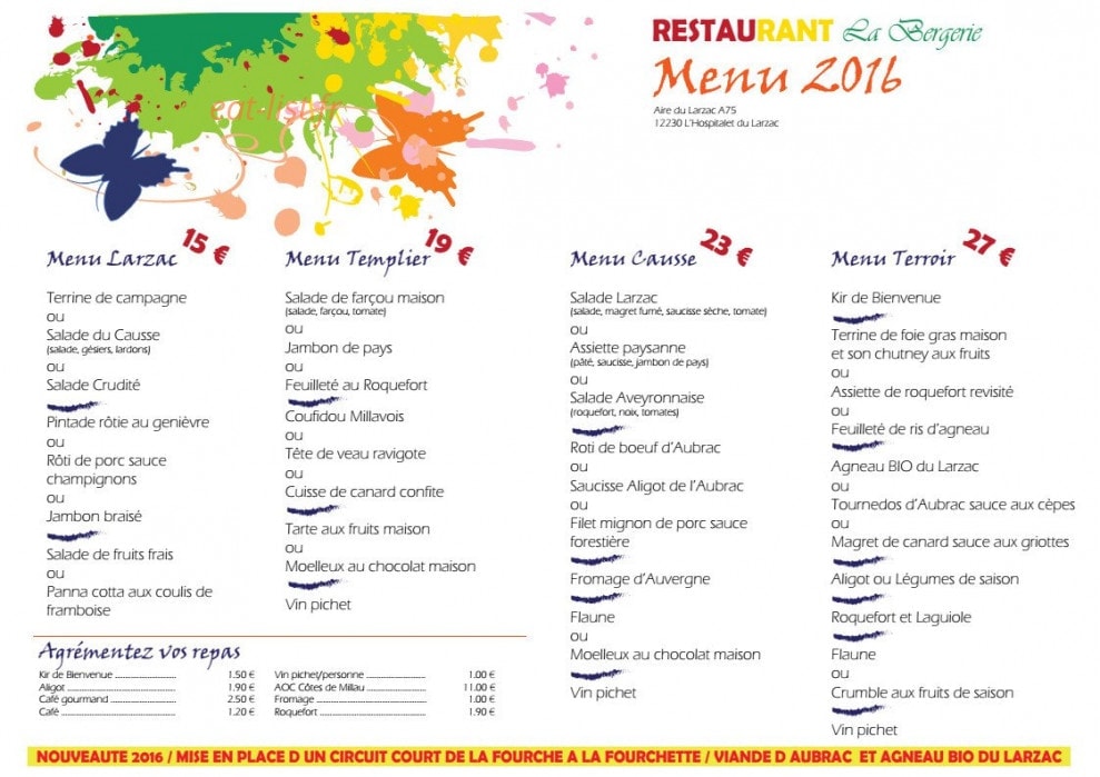 Relais Millau Larzac — carte page 3