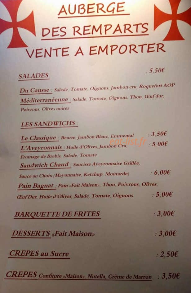 Auberge Des Remparts — carte page 5