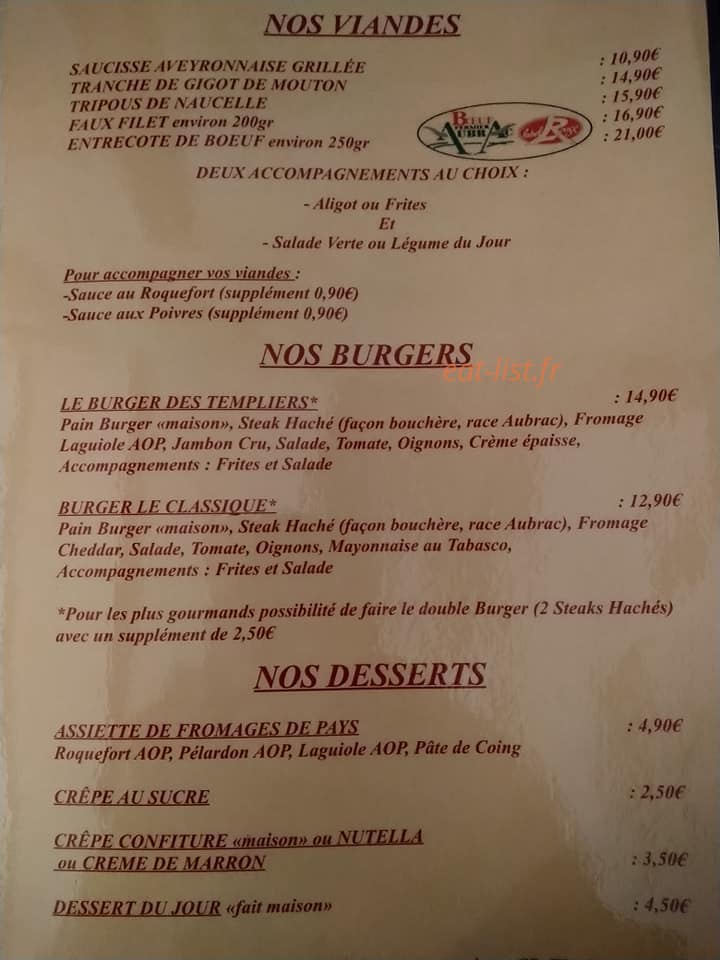 Auberge Des Remparts — carte page 4