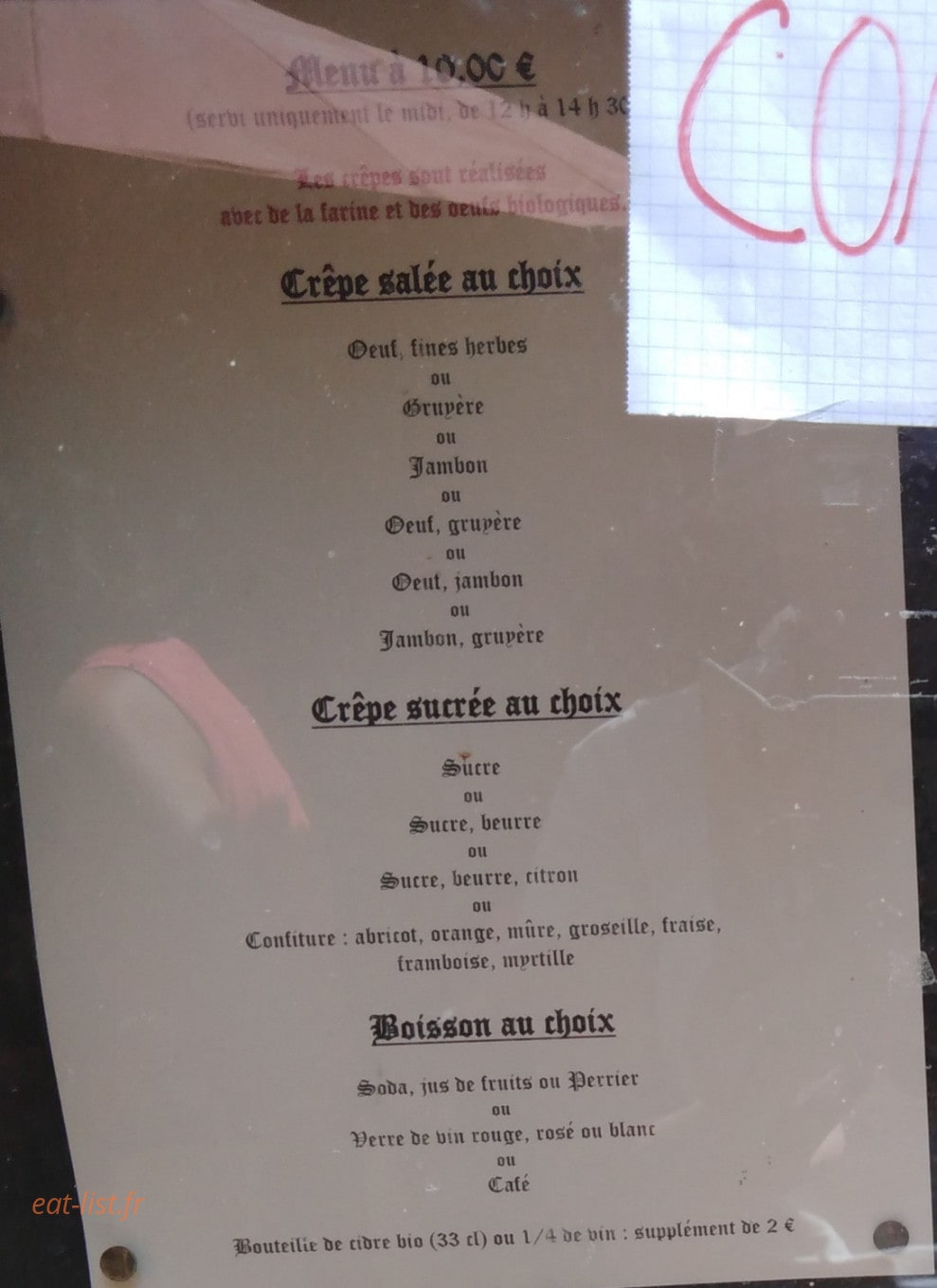 Montes Café — carte page 1