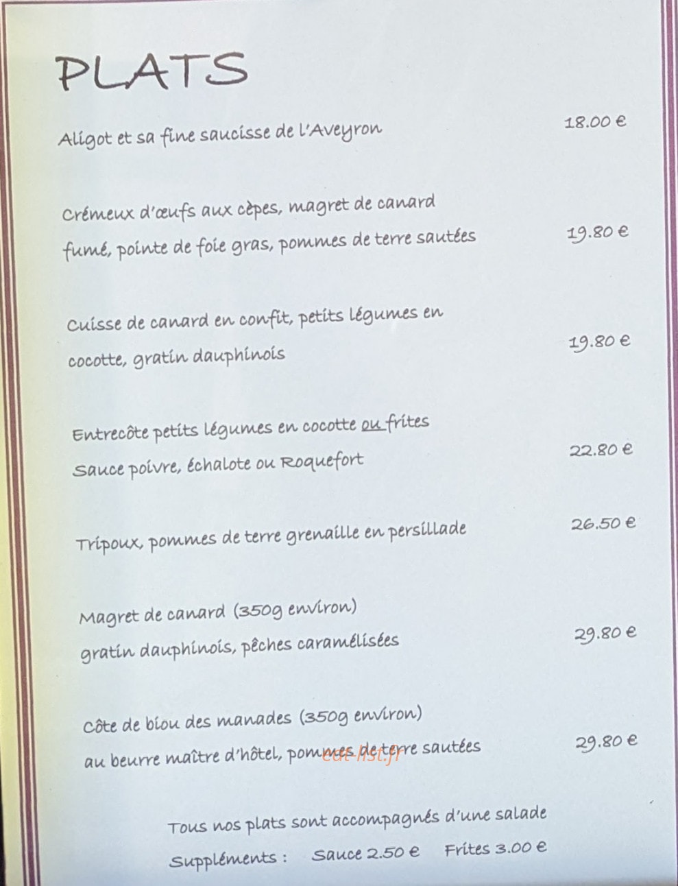Le Calycian — carte page 3