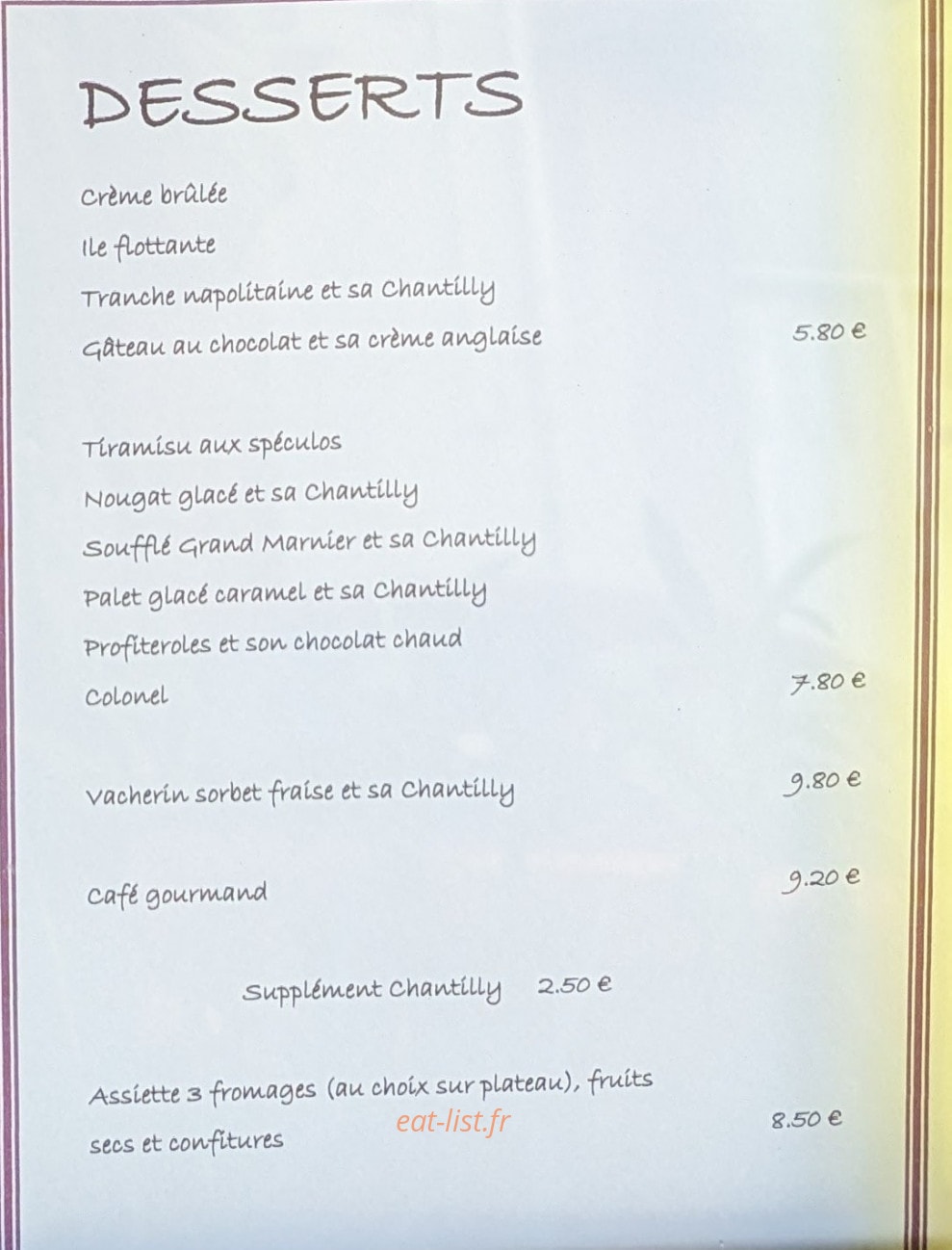 Le Calycian — carte page 4