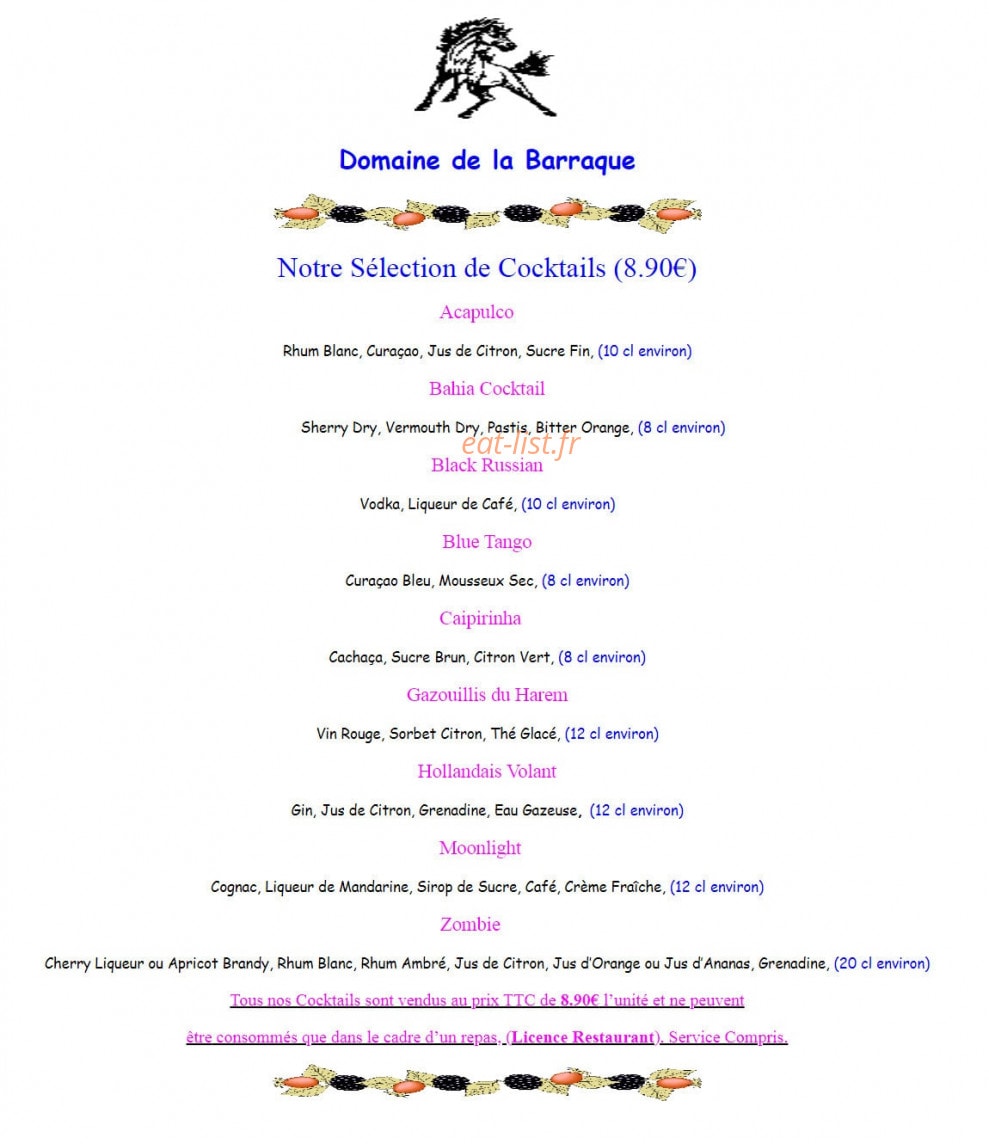 Domaine de la Barraque — carte page 1