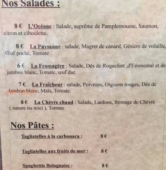 Pizz'A2 — carte page 2