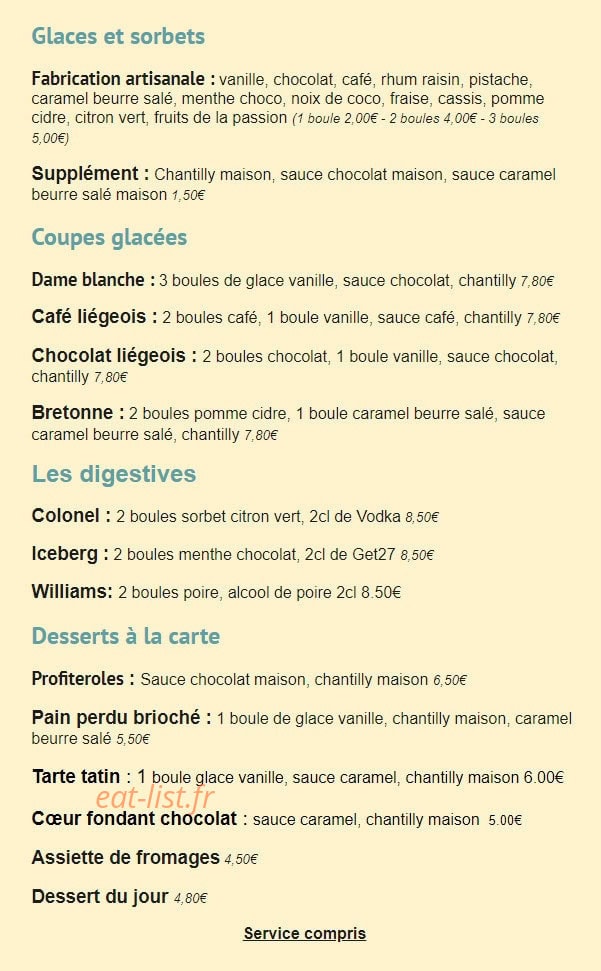 L'estaminet — carte page 2