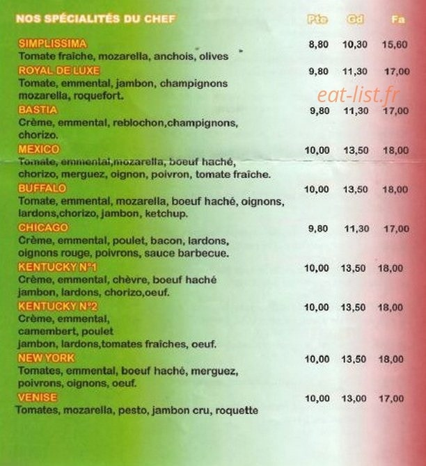 Pronto pizza — carte page 6