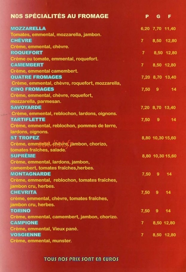 Pronto pizza — carte page 3