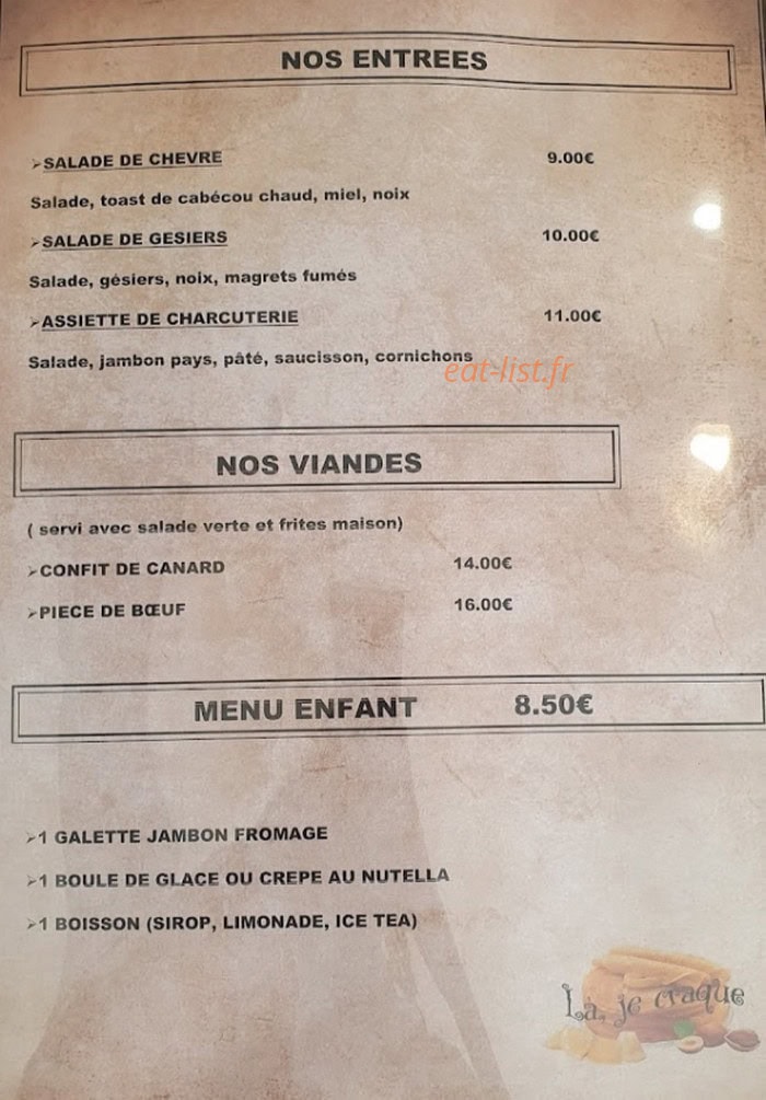 Crêperie de laroque — carte page 1