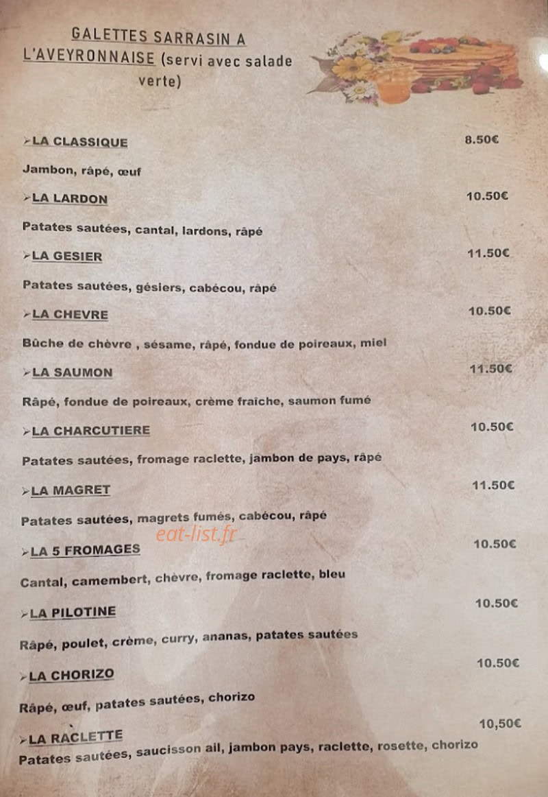 Crêperie de laroque — carte page 2