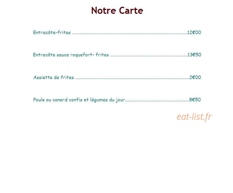 Chez Eugène — carte page 3