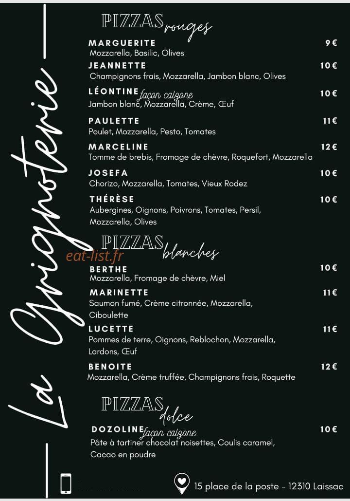 La Grignoterie — carte page 1