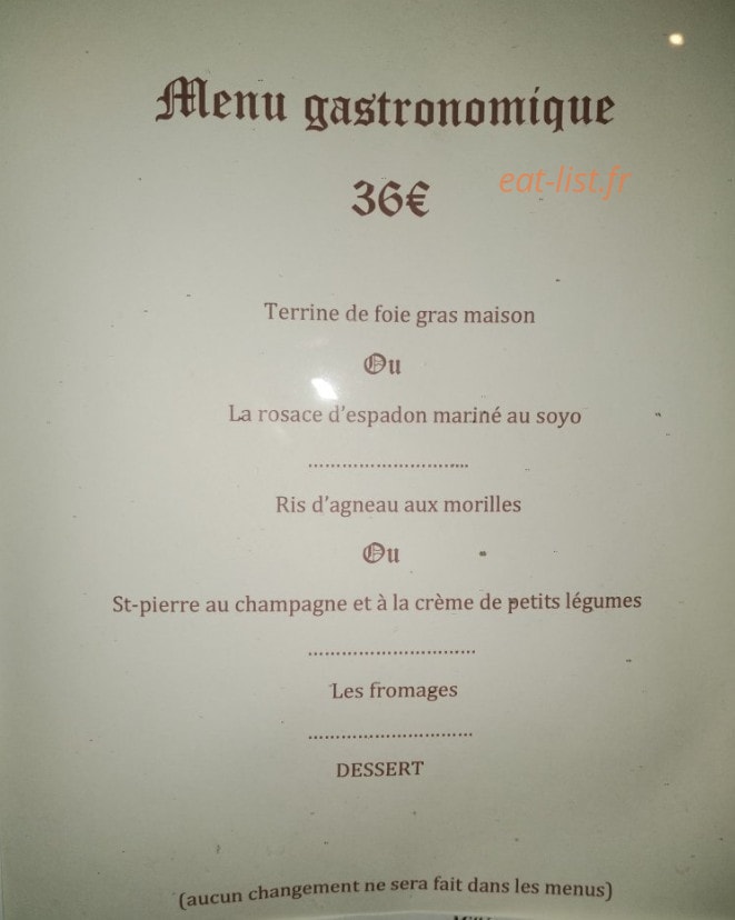 Auberge du Vieux Pont — carte page 1