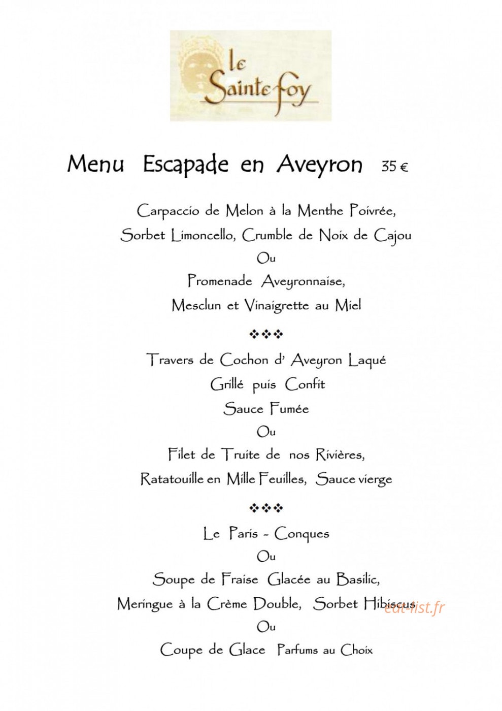 Hotel Sainte Foy — carte page 1