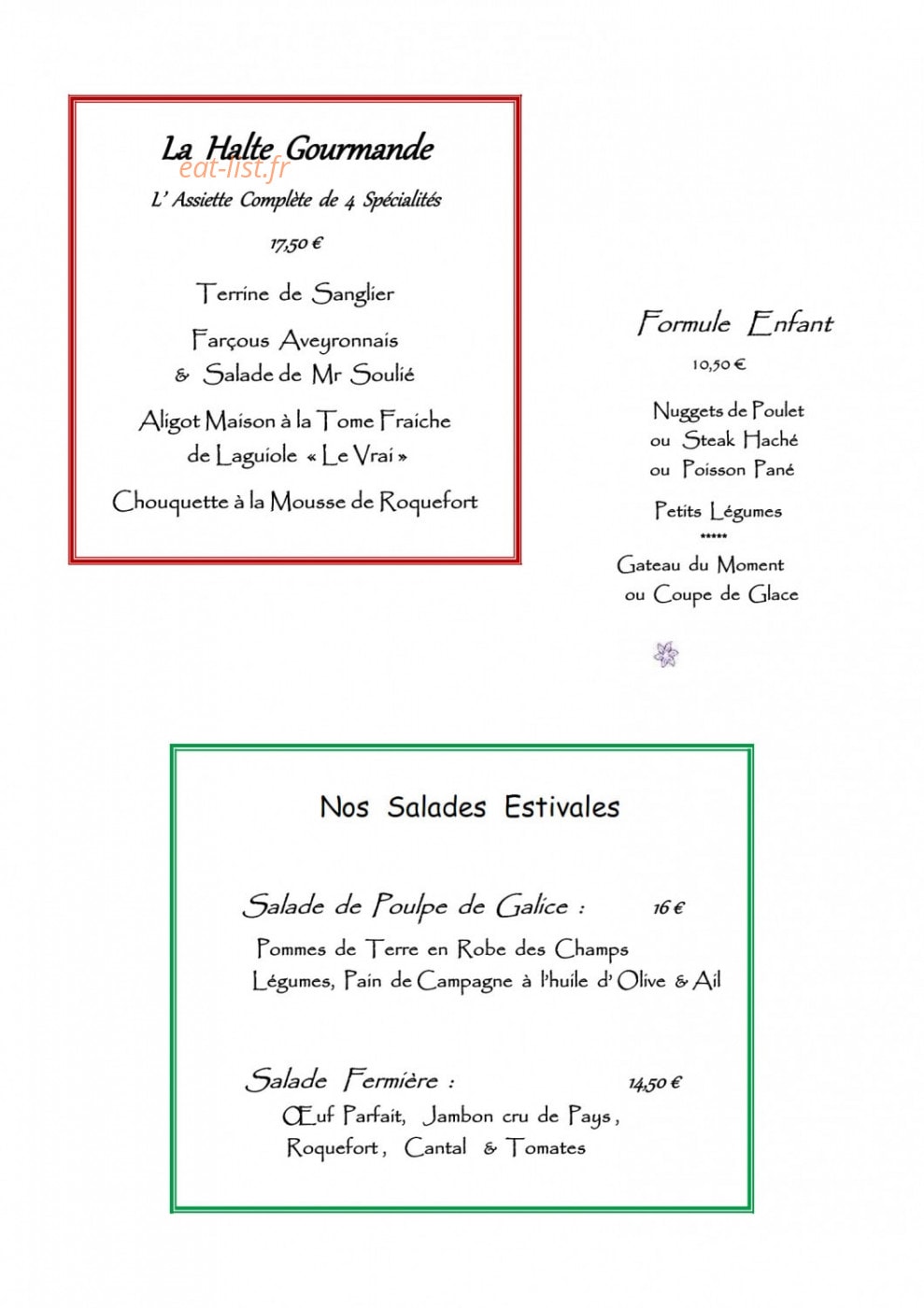 Hotel Sainte Foy — carte page 2